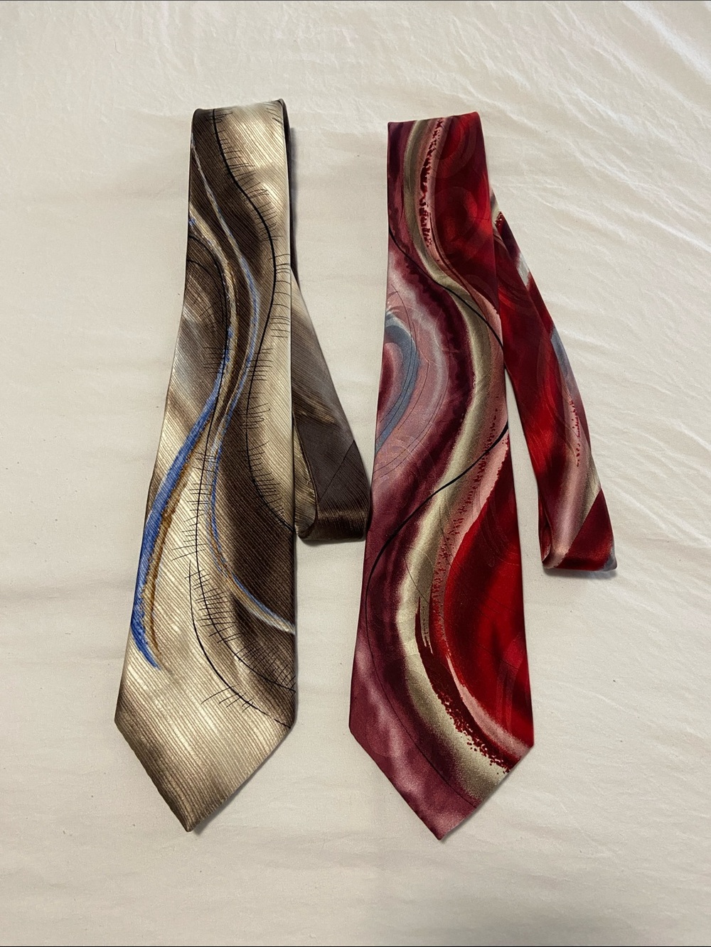 J. Garcia Men's Abstract Swirl Red Tie - Classic Formal Style